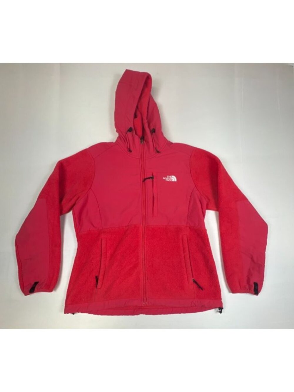 The North Face Denali 2 Hoodie Fleece Jacket Women Size L Pink Hooded Polartec